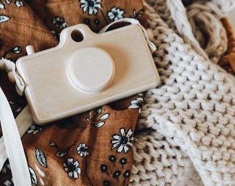 Wooden Camera Toy for Kids - Wooden Toys for Baby - Handmade Wooden Camera