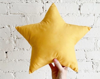 Yellow Mustard Star pillow, Mustard Nursery pillow, Yellow Mustard Star Cushion, Mustard Nursery Decor, Yellow Mustard Decorative Pillow