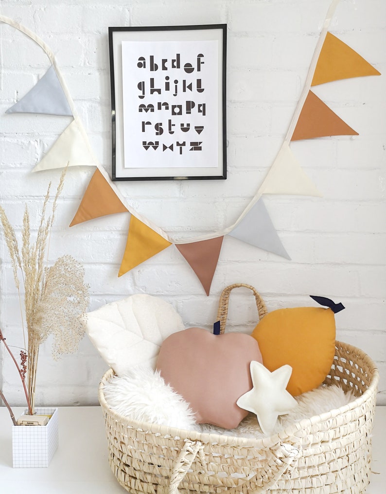 Boho Flag Bunting Garland Mustard Bunting Boho Bunting Flag Etsy