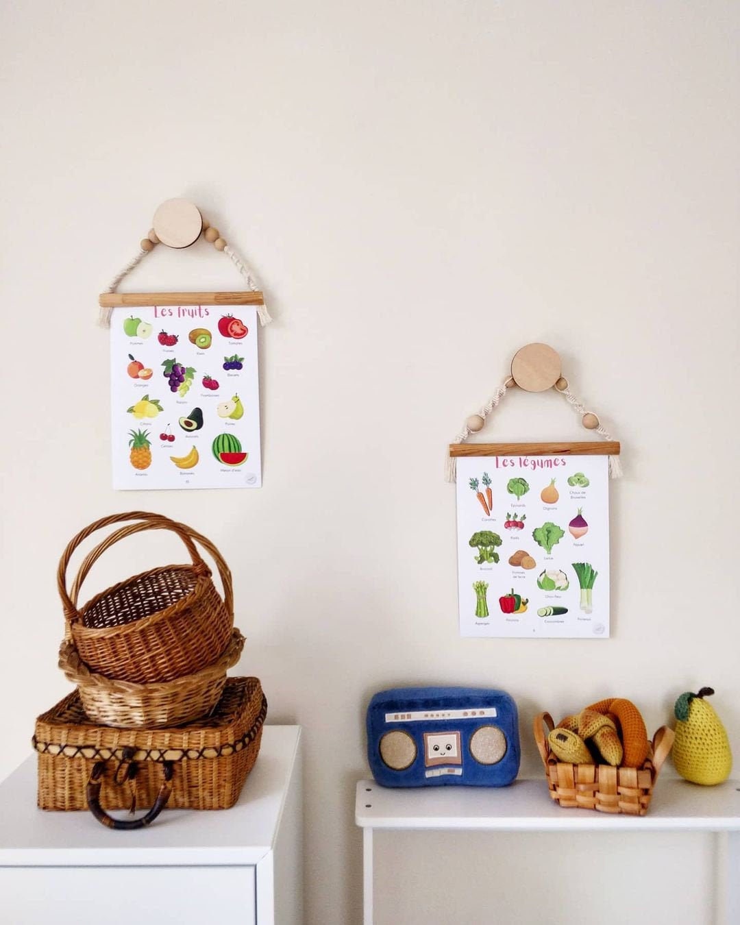 Patère Enfant, Patères Nuage, Étoile, Lune, Décoration Chambre Bébé, Patère Bois Bébé Bohème