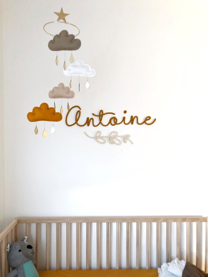Neutral Gender Nursery Mobile, Baby Mobile, Cloud Mobile, Neutral Perfect Baby Gift zdjęcie 5