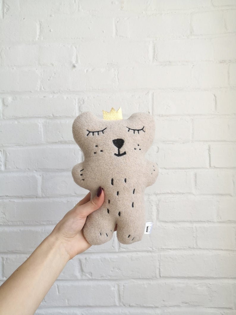 Beige Bear Soft Toy, Polar bear plush toy, Teddy bear, polar bear, bears, woodland animal, stuffed animal, Baby Shower gift, Plush image 1