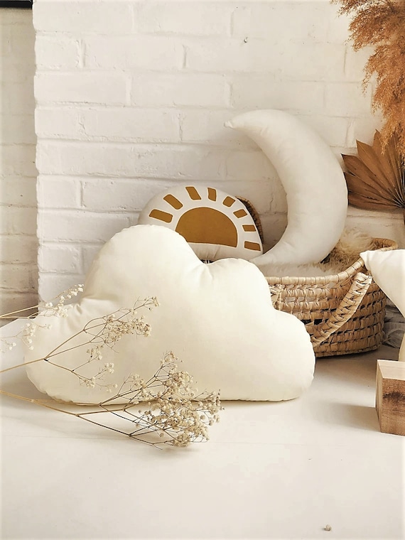 Coussin nuage blanc, coussin nuage bébé, Coussin décoratif nuage