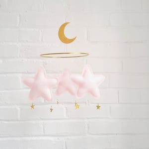 Star Baby mobile, Moon mobile, Neutral baby mobile, nursery mobile, baby shower gift, Star Mobile, Baby mobile girl, Neutral nursery, cot image 7
