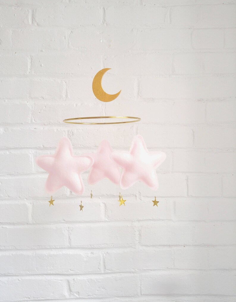 Star Baby mobile, Moon mobile, Neutral baby mobile, nursery mobile, baby shower gift, Star Mobile, Baby mobile girl, Neutral nursery, cot image 7