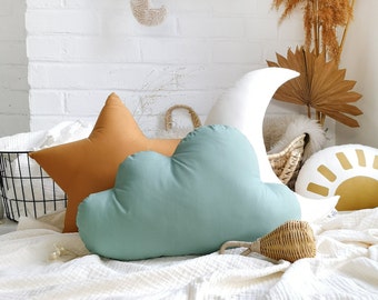 Cloud Pillow, Decorative Cloud Cushion, Neutral Nursery Decoration, Boho Nursery Cushion Boy nursery decor cloud cushion set Nursery Pillow