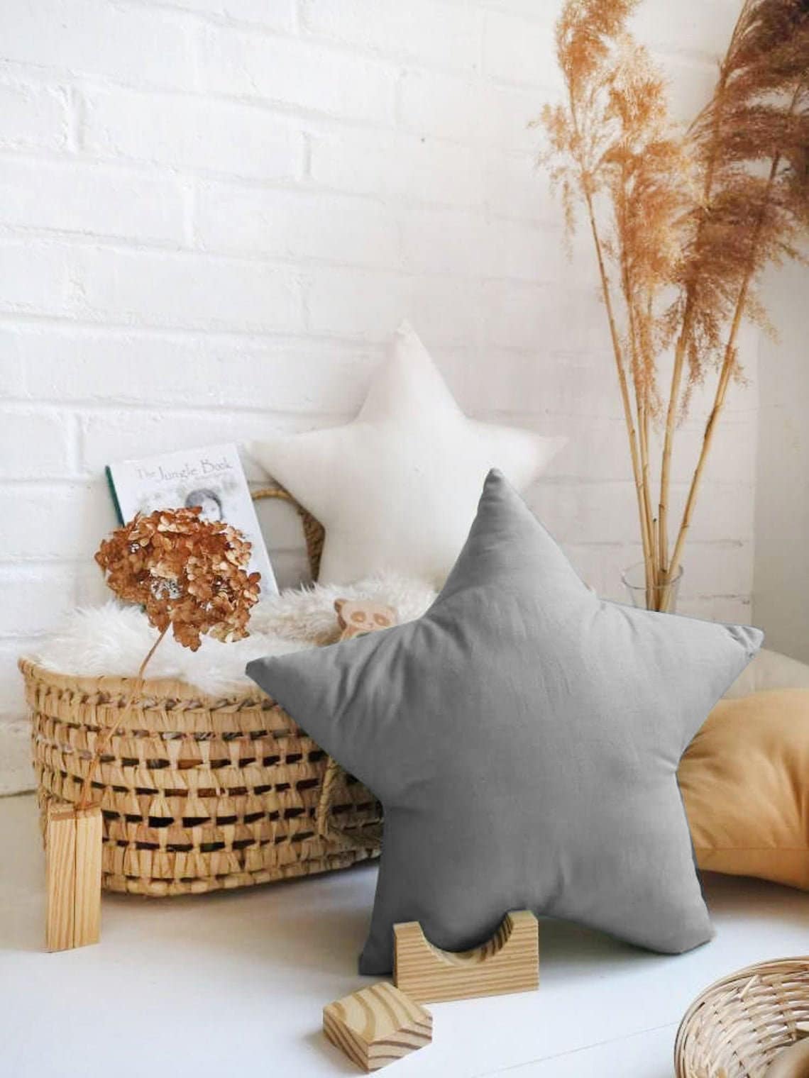 Grey clearance star pillow