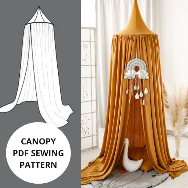 DIY Crib Canopy Sewing Pattern, Bed canopy Sewing Pattern PDF Instant Download with Step-by-Step Photo Instructions, Play Tent, Crib canopy