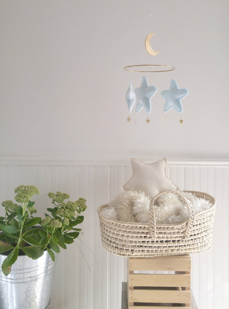 Star Baby mobile, Moon mobile, Neutral baby mobile, nursery mobile, baby shower gift, Star Mobile, Baby mobile girl, Neutral nursery, cot image 4