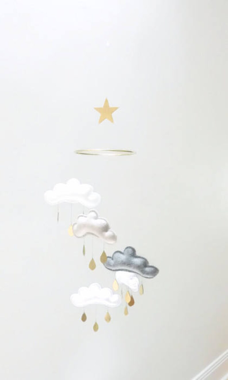 Star Nursery Cloud Mobile Midnight by the Butter Etsy Canada