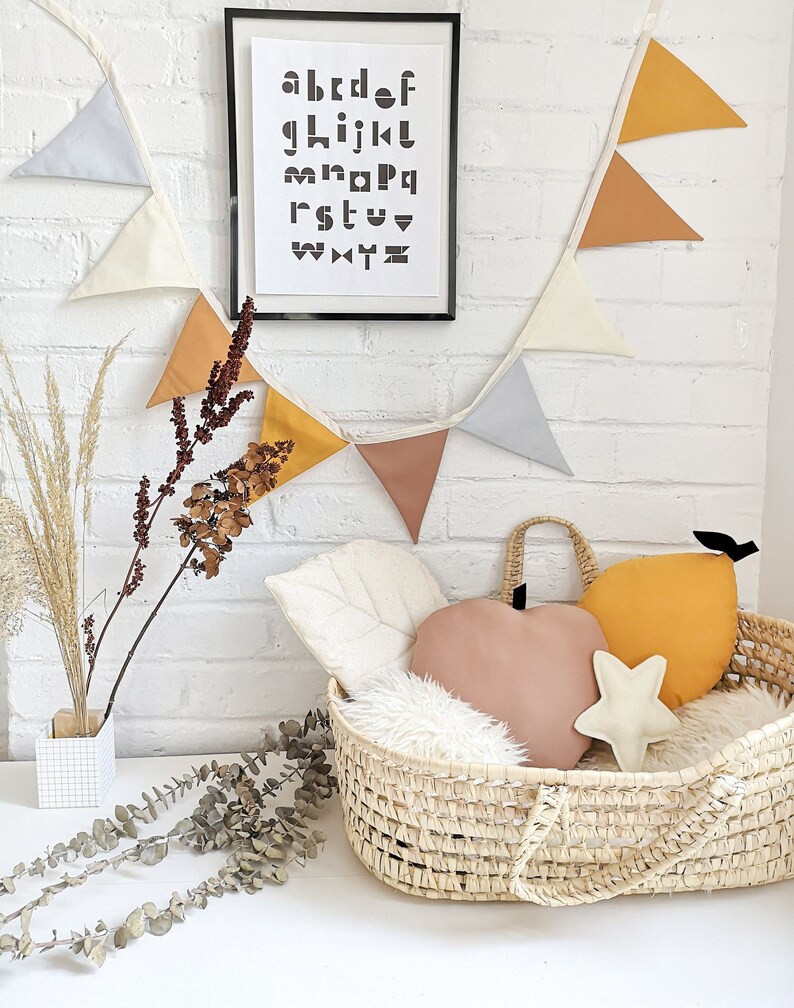 Boho Flag Bunting Garland Mustard Bunting Boho Bunting Flag Etsy