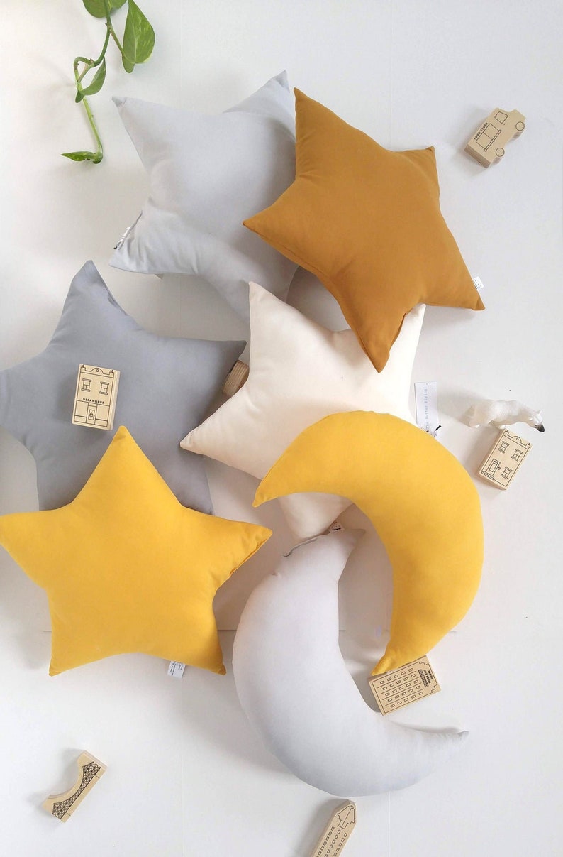 Yellow Mustard Star Pillow Mustard Nursery Pillow Yellow Etsy UK