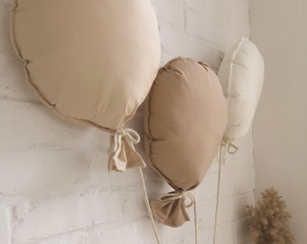 Set of Beige Balloons Wall Hanging Decoration | Fabric Wall Balloons | Gender neutral Balloon Birthday Decor| Beige Baby Photo Prop