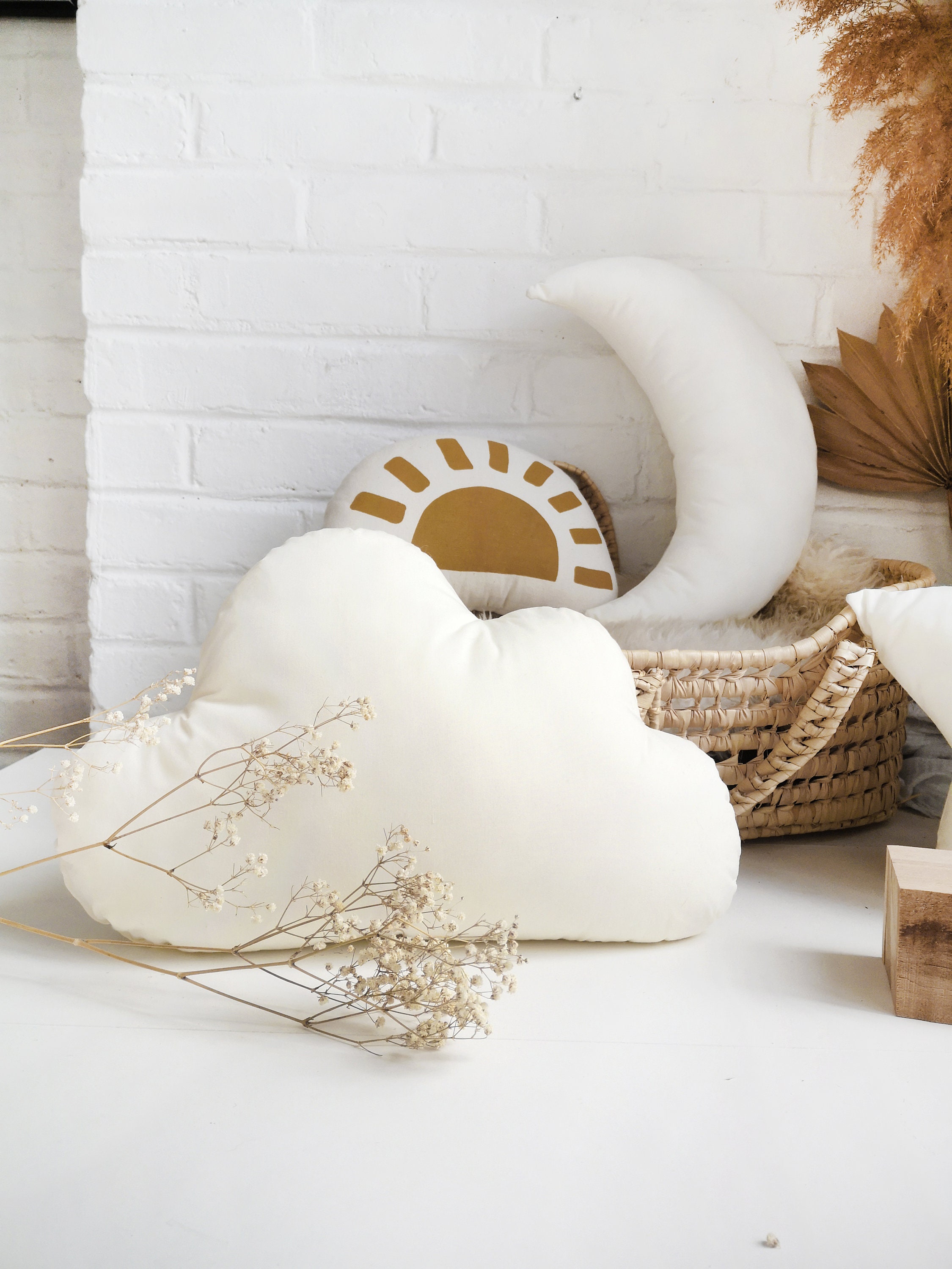 White Cloud Pillow Nursery Cushion Cloud Baby Pillow Baby Gifts 