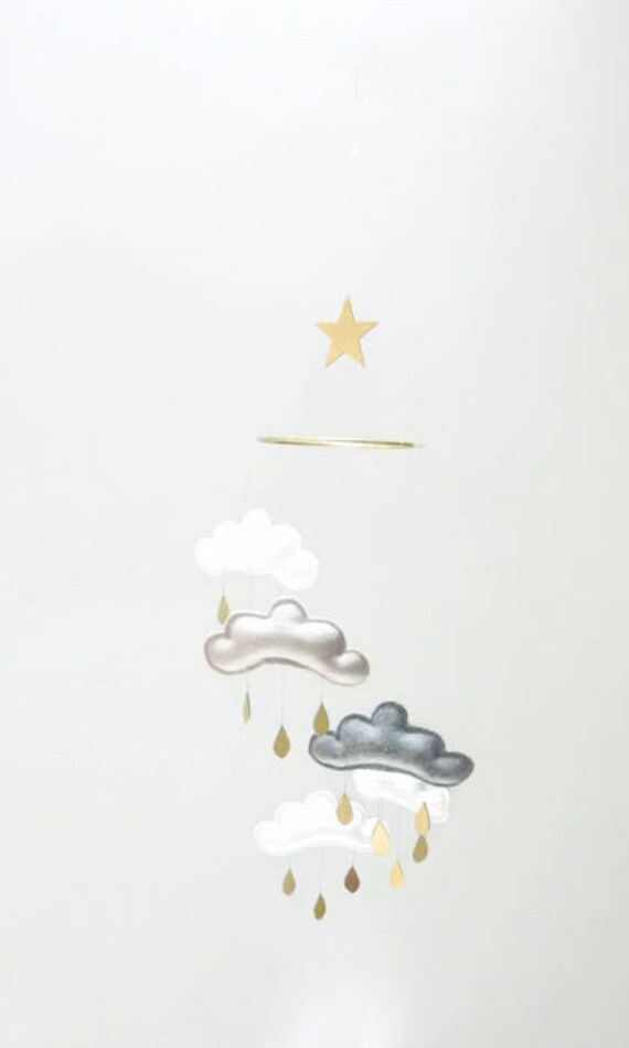 Moon and Star Nursery cloud mobile MOON MIDNIGHT Etsy