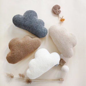 Cloud Cushion  |  Cloud Pillow | Nursery Pillows shaped cushion made with Teddy fabric perfect to decorate kids bedroom/nursery/sofa