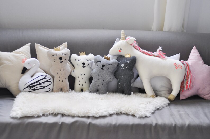 Neutral Sleepy Bear Soft Toy, Polar bear plush toy, Teddy bear, polar bear, bears, woodland animal, stuffed animal, Baby Shower gift, Plush image 8