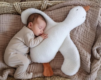Handmade Goose Plush Baby Gift | Silly Goose Stuffed Animal | Newborn Comforter | Keepsake Baby Shower Present
