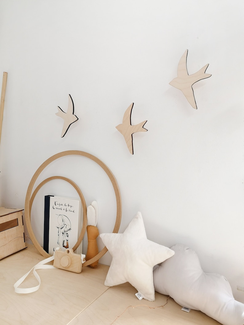 Wall Hooks Bird Hook Wooden Nursery Hooks Wooden Wall Hook Etsy