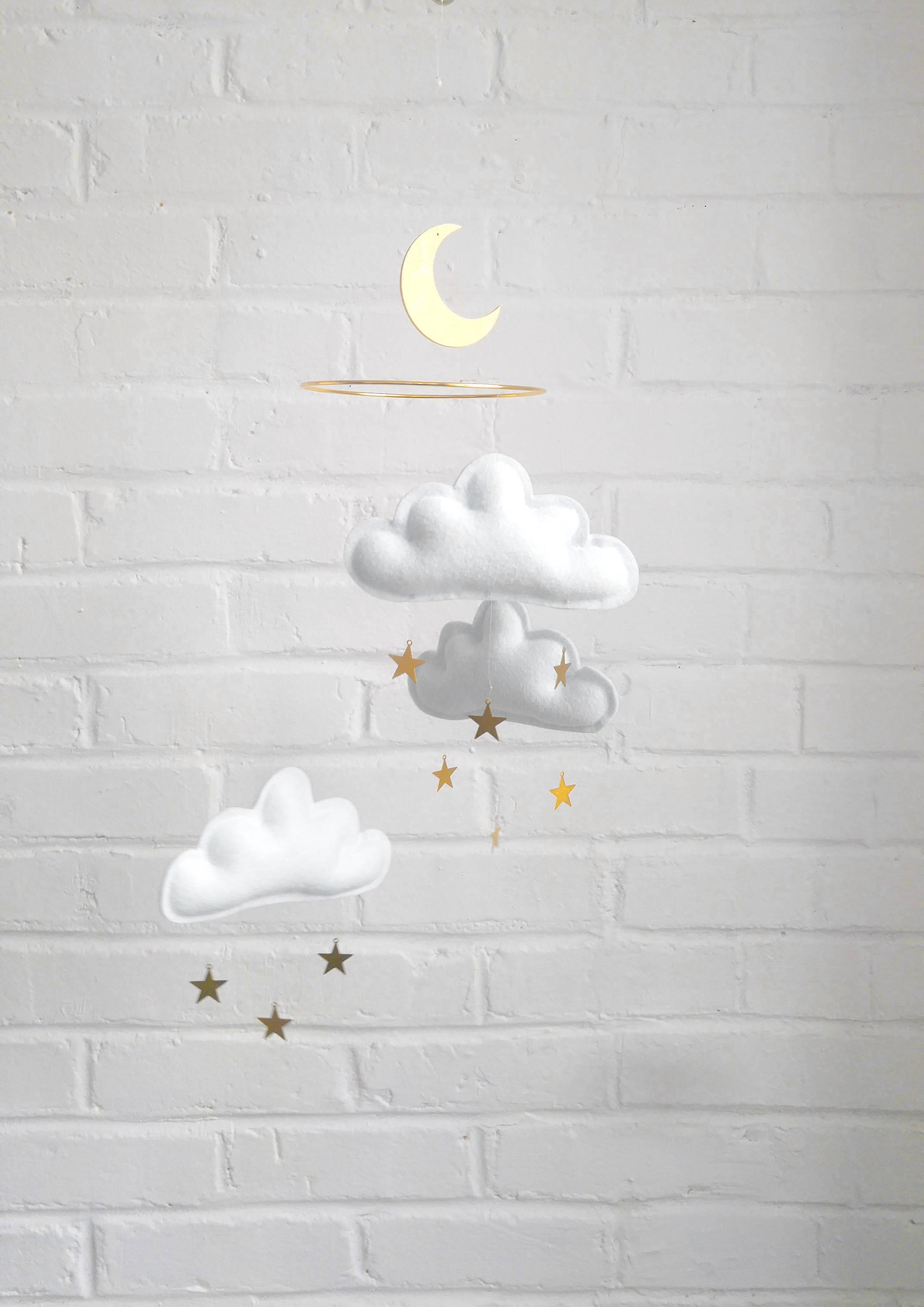 Mobile Bebe Nuages Et Etoiles Mobile Nuages Blancs Mini Etsy