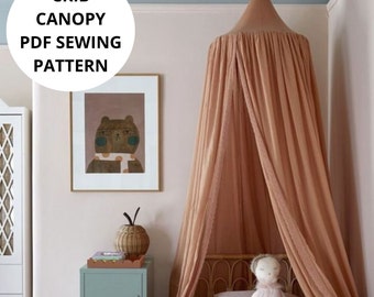 Crib Canopy Sewing Pattern | Bed Canopy PDF Pattern, DIY Nursery Decor, Play Tent & Reading Nook, Instant Download