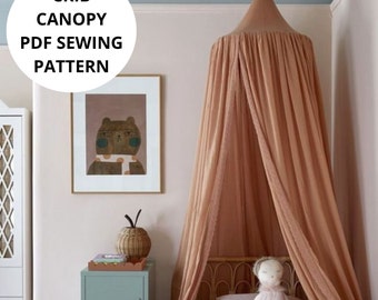 Crib Canopy Sewing Pattern, Bed canopy Sewing Pattern PDF Instant Download with Step-by-Step Photo Instructions, DIY Play Tent Reading Nook