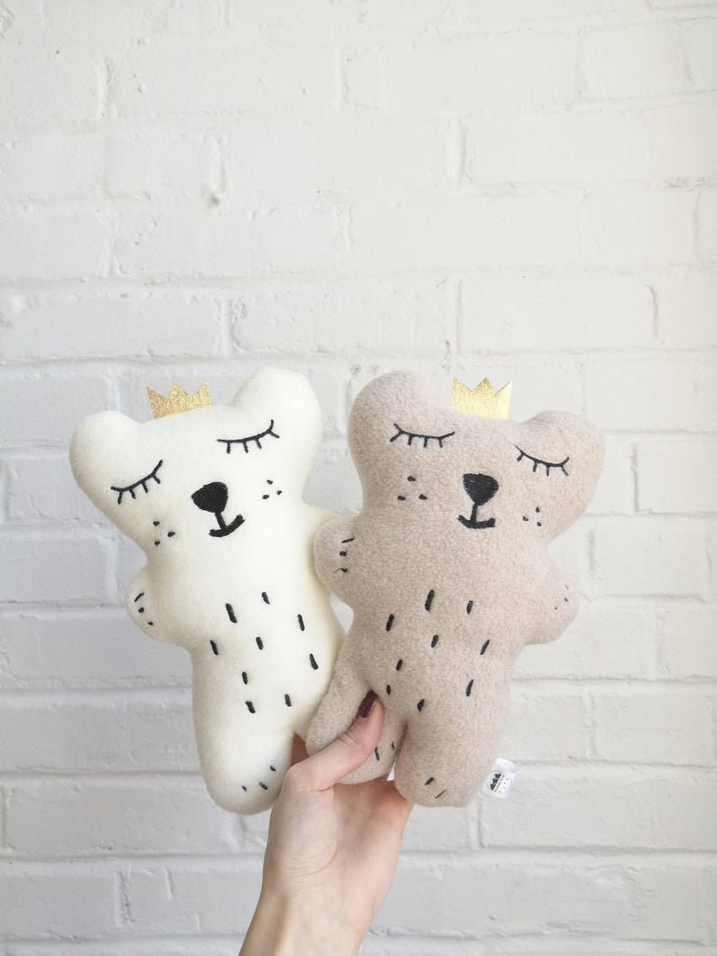 Beige Bear Soft Toy, Polar bear plush toy, Teddy bear, polar bear, bears, woodland animal, stuffed animal, Baby Shower gift, Plush image 5