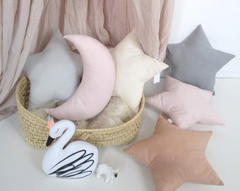 Star Cushion, Star Pillow, Pillow, Star, Nursery Decor, Moon Cushion, Moon Pillow, Moon, Cushion, Decorative Pillow, Nursery Pillow, Kids