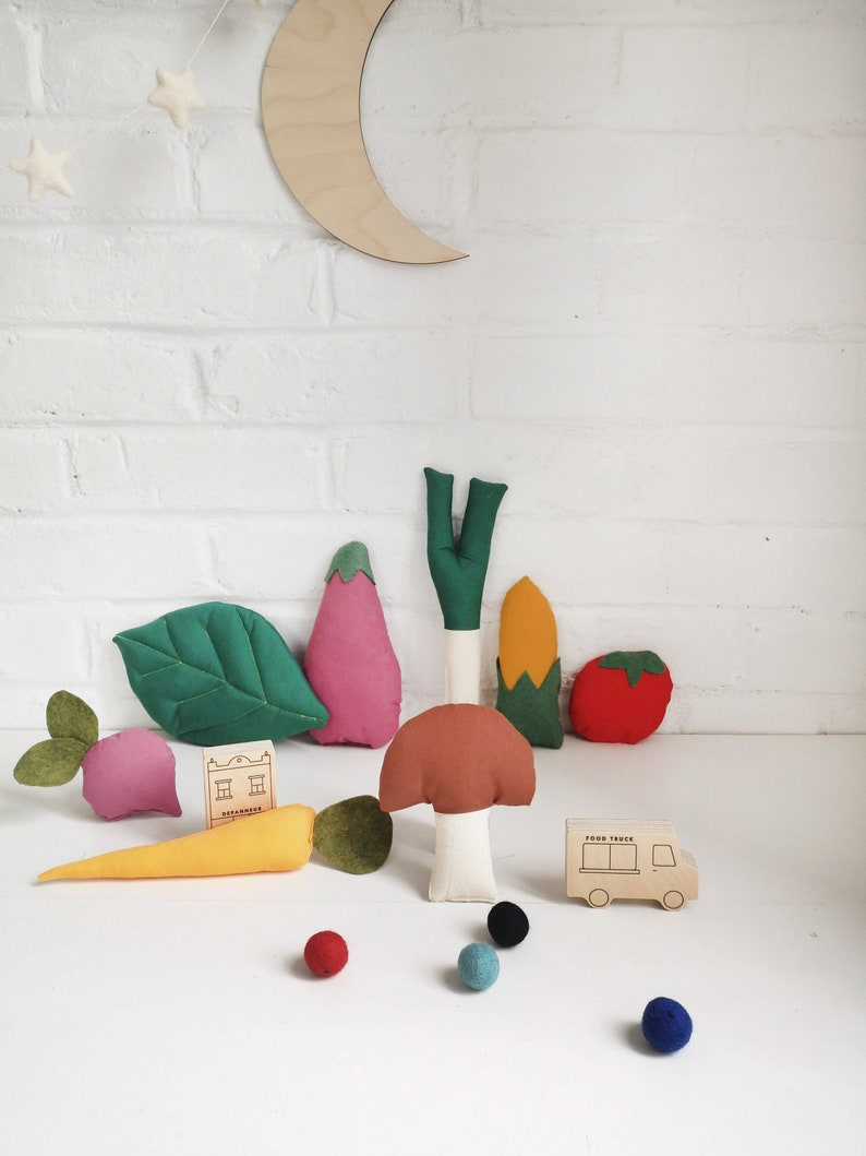 Play food | Vegetables play set| Fabric Vegetables | Waldorf toy | Montessori | Wooden toys | Homeschool |Toddler gift | Imaginative play 