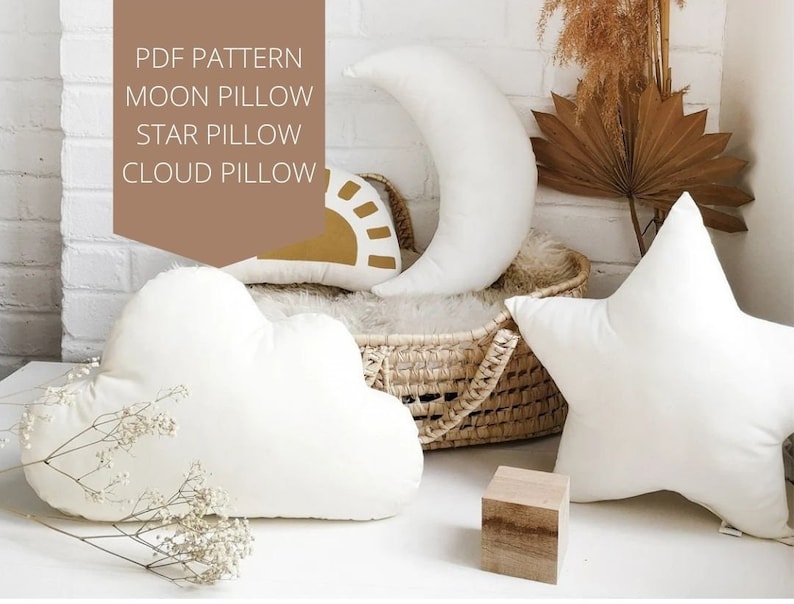 Cloud Pillow Sewing Pattern Velvet Moon Pillow PDF Sewing Etsy