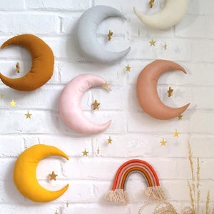 Moon wall hanging, Moon nursery decor, Moon nursery wall hanging, Moon kids room wall decor