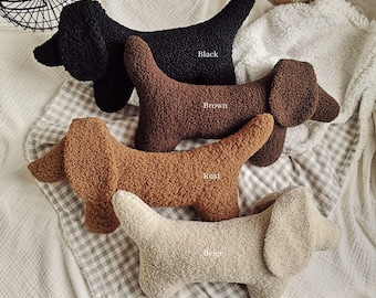 Handmade Dachshund Pillow | Sausage Dog Teddy Cushion, Wiener Dog Gift for Doxie Lovers