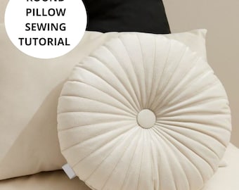 Round pillow PDF pattern, Decorative Round pillow Sewing Tutorial, DIY pillow, PDF Pattern & Tutorial, Instant download, Personalized Pillow