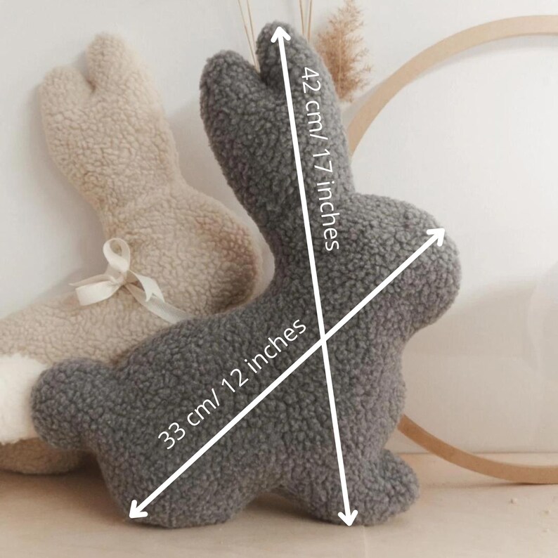 Rabbit Shaped Pillow, Easter decor pillow, Easter Bunny Cushion, Cuddly Bunny Rabbit shaped stuffed pillow, Spring decor, Nursery decor, Sherpa bunny pillow, ivory bunny plush, Easter bunny pillow, neutral Easter bunny decor, bunny shaped pillow