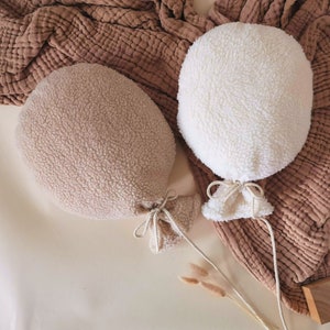 Decorative fabric balloon wall hanging birthday party decor,  Sherpa Balloon nursery decoration, Boucle Balloon wall decoration