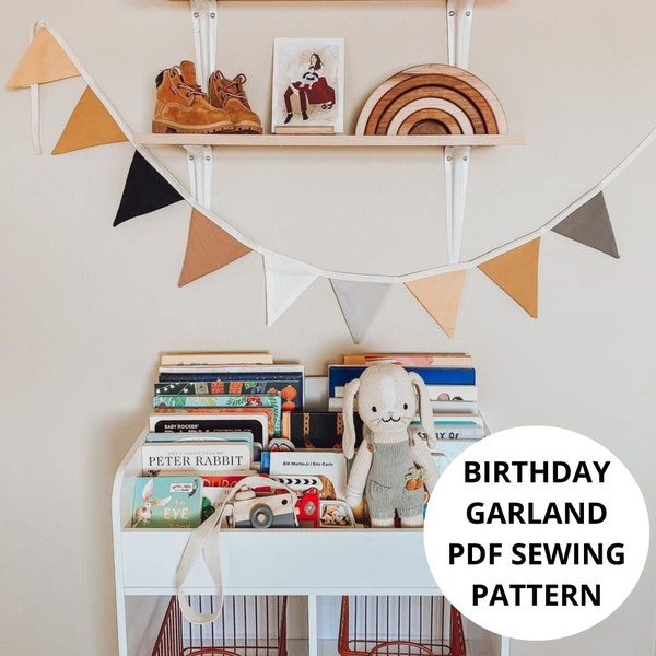 Birthday Garland PDF pattern, Wedding Bunting Garland Sewing Pattern, DIY Wedding Decor, PDF Pattern & Tutorial, Instant download, Baby Gift