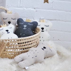 Neutral Sleepy Bear Soft Toy, Polar bear plush toy, Teddy bear, polar bear, bears, woodland animal, stuffed animal, Baby Shower gift, Plush image 9