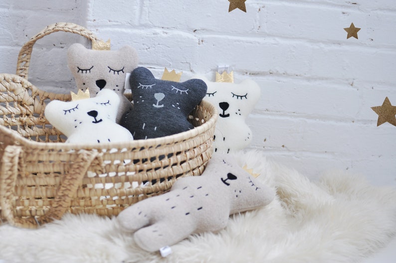 Neutral Sleepy Bear Soft Toy, Polar bear plush toy, Teddy bear, polar bear, bears, woodland animal, stuffed animal, Baby Shower gift, Plush image 9