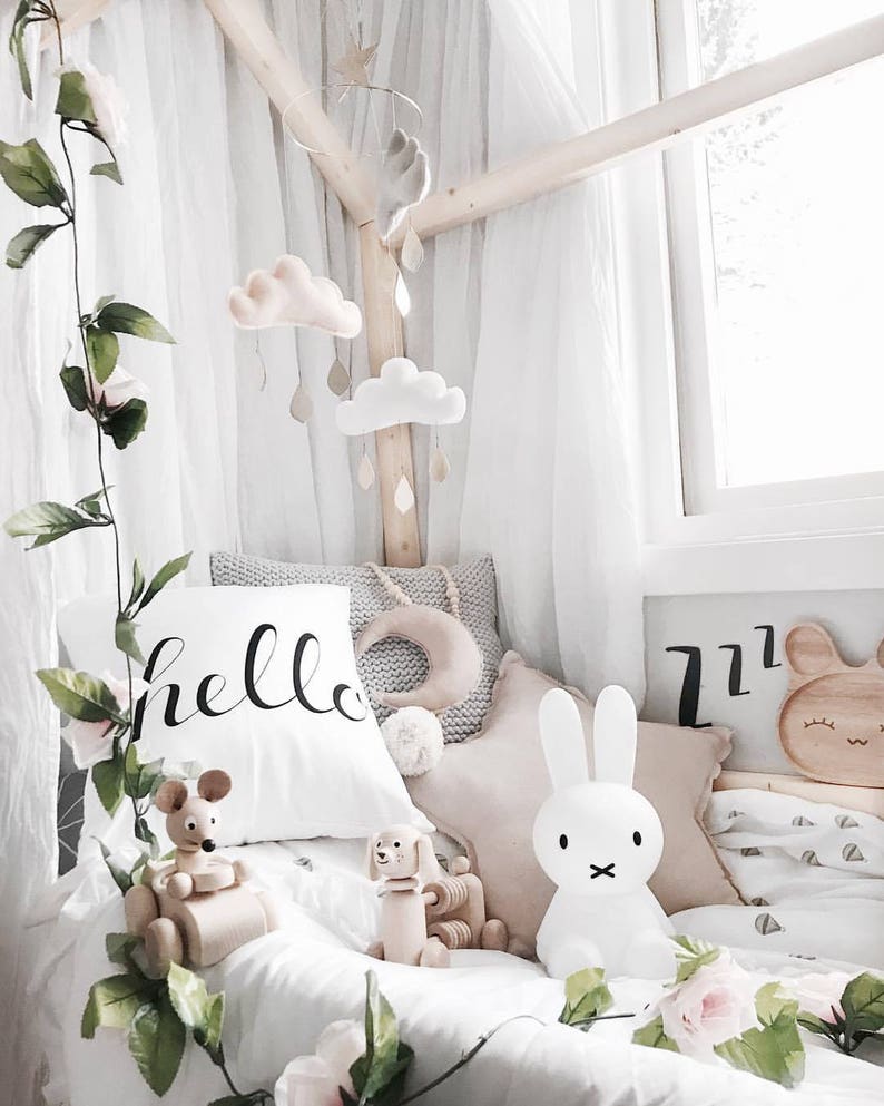 Blush Baby Mobile Blush Nursery Decor Blush Nursery Cloud Etsy