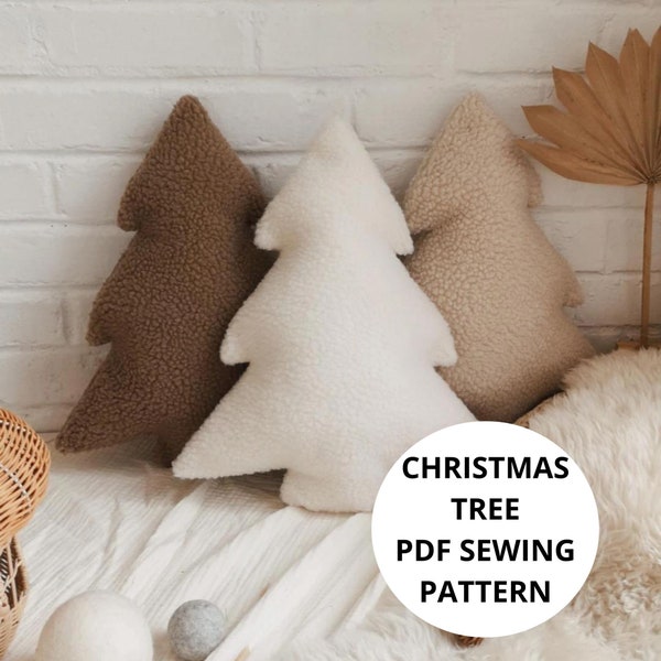 DIY Christmas Tree Pillow Sewing Pattern, Christmas Sewing Pattern PDF Instant Download with Step-by-Step Photo Instructions, Christmas gift