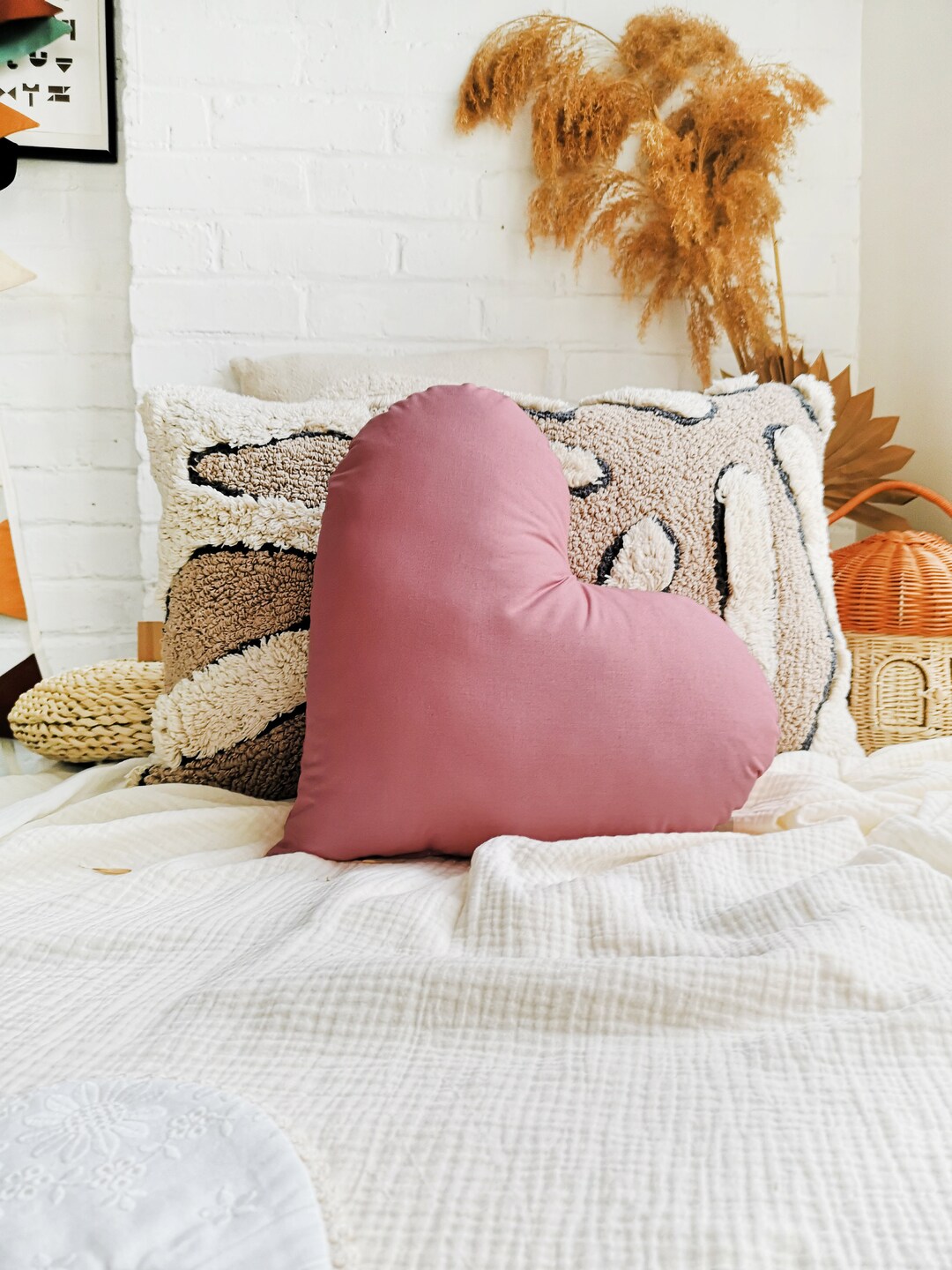 Pink heart cushion online