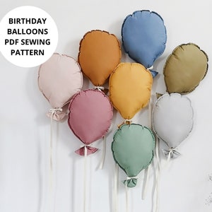 Birthday Balloon PDF pattern, Personalized Balloon Sewing Pattern, DIY Balloon, PDF Pattern & Tutorial, Instant download, First birthday