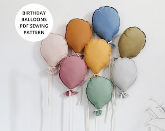 Birthday Balloon PDF pattern, Personalized Balloon Sewing Pattern, DIY Balloon, PDF Pattern & Tutorial, Instant download, First birthday