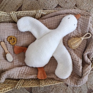 Heirloom Goose plush toy, Boucle heirloom plush soft toy baby gift, charming nursery plush decor,  sweet kids memory gift