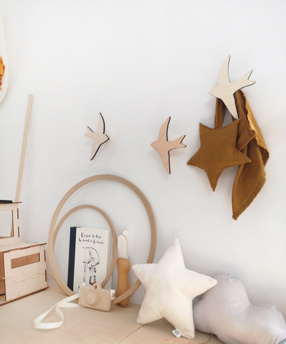 6 Pièces Crochet Mural En Bois Pour Animaux, Crochets Muraux En Bois, Crochet Pour Animaux Mignons, Crochets Porte Manteau Enfant, Patere Porte
