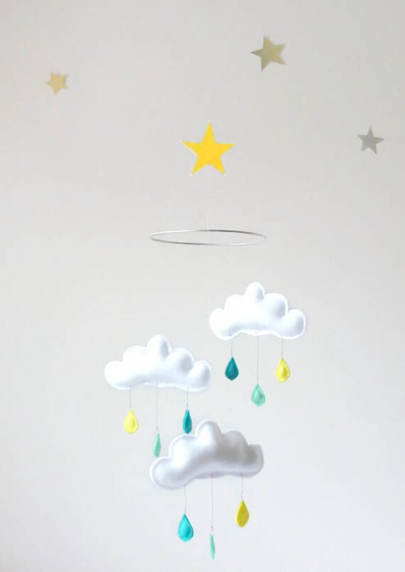 Mobile Bebe Mobile Nuage Chambre Bebe Decoration Chambre Etsy