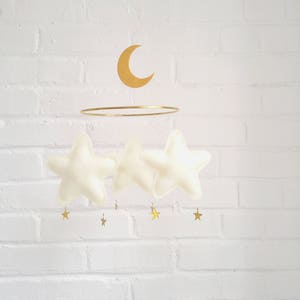 Star Baby mobile, Moon mobile, Neutral baby mobile, nursery mobile, baby shower gift, Star Mobile, Baby mobile girl, Neutral nursery, cot image 10