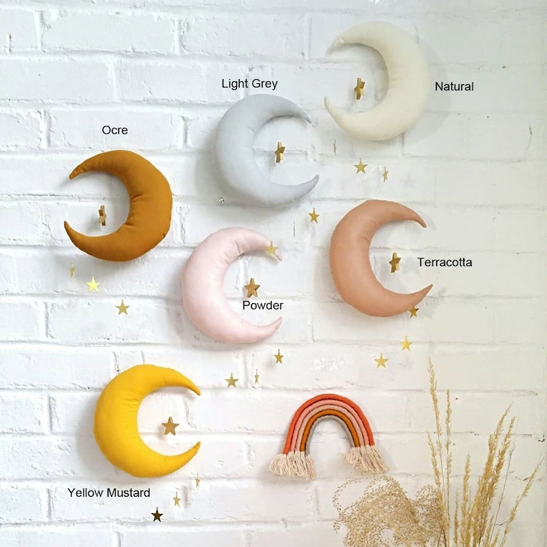Moon Wall Nursery Decor Magical Theme Nursery Moon Space Etsy Norway