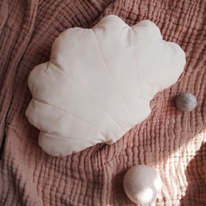 Seashell Pillow Shell Shaped Cushion Nautical Decorative Shell Throw Pillows Boho shell pillow, Kids Nursery Shell Plush image 2