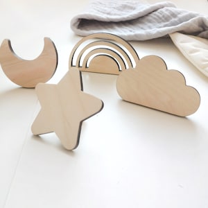 Rainbow Nursery wall hooks, Wall hook for kids room, Star wall hook, Kids room Hook, Moon wall hook, Cloud wall hook, baby boy nursery decor